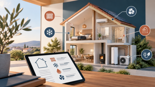 DPE 2027 avec équipements de chauffage, climatisation, eau chaude et solutions énergétiques du logement